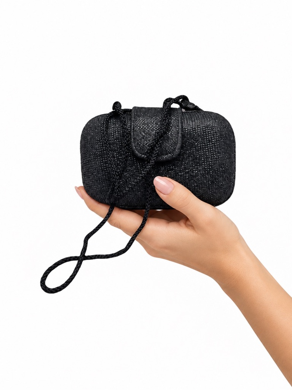 Jessica McClintock Women's Evening Clutch Purse Shoulder Bag Vintage 80s Black